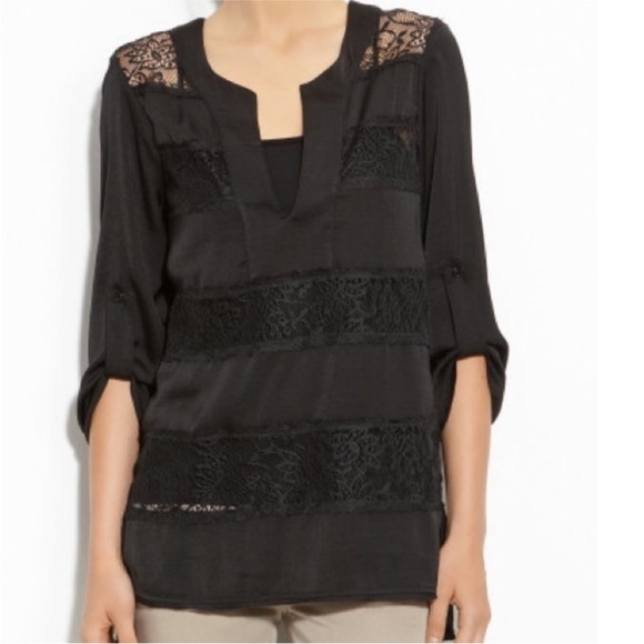 BCBGMaxAzria Black Tunic Relaxed Embellished - Picture 2 of 8
